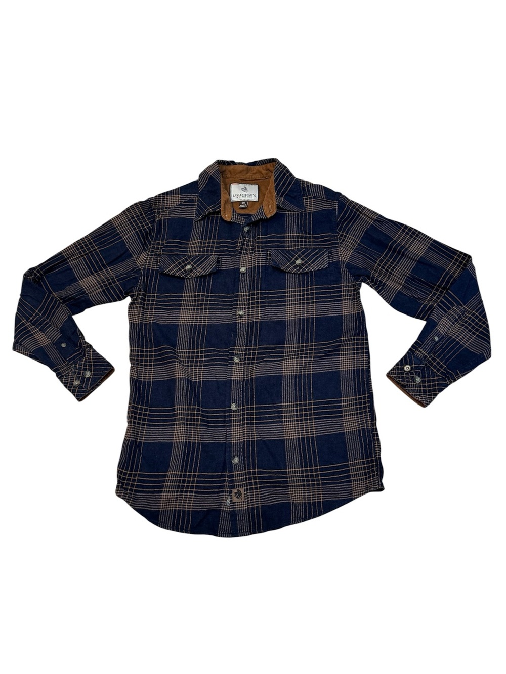 Legendary Whitetails Men’s Blue Plaid Outdoor Button Flannel Shirt Size Small